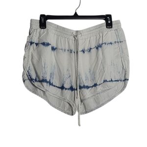 BELLA DAHL White & Blue Tie-Dye Athletic Shorts Size Medium